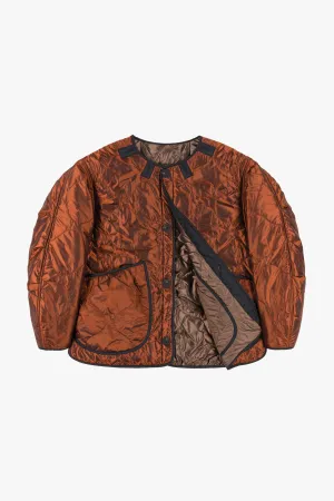 Cropped Quilt Jacket - Dark Umber / Amber