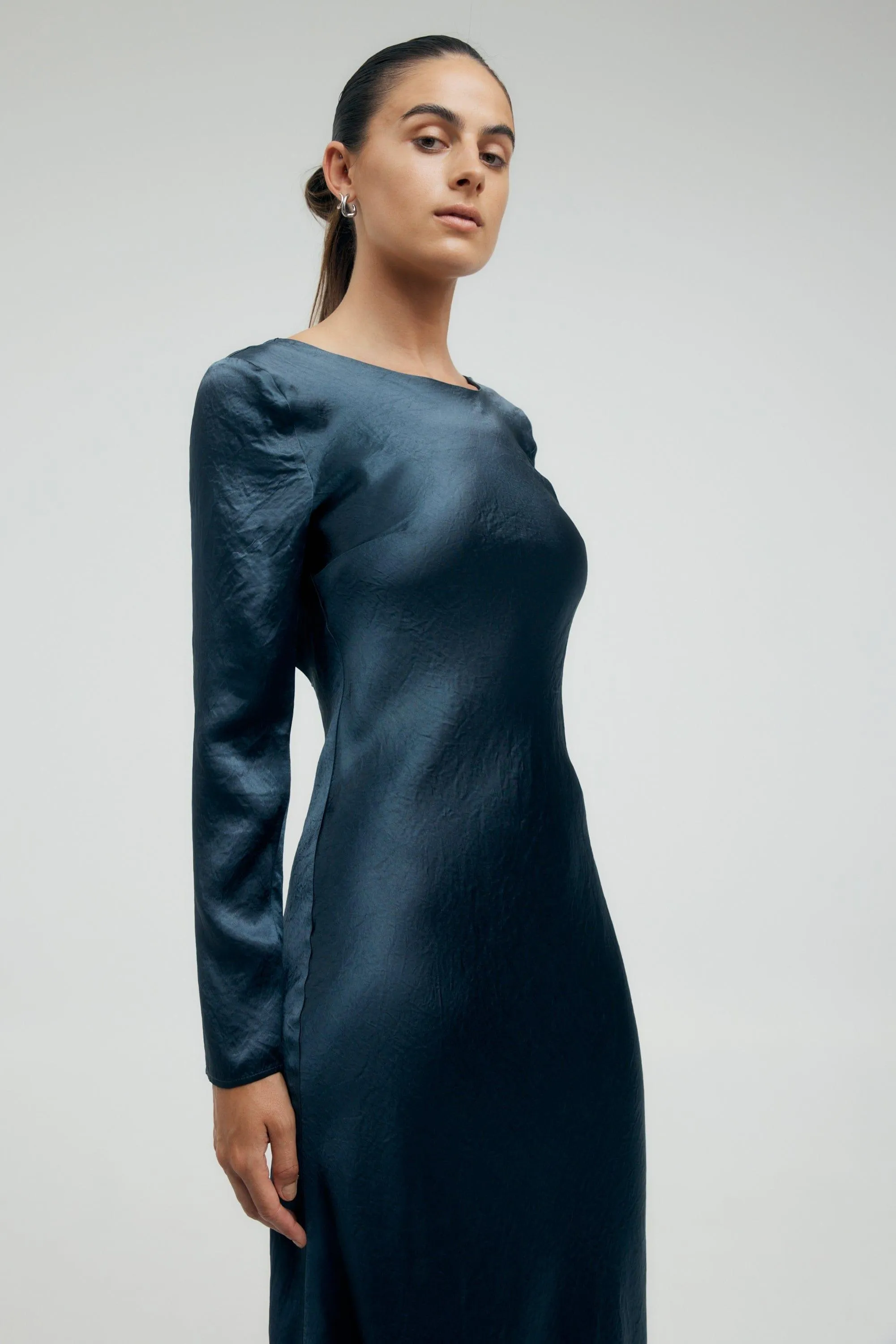 CRUSH TIE BACK MAXI | GUN METAL
