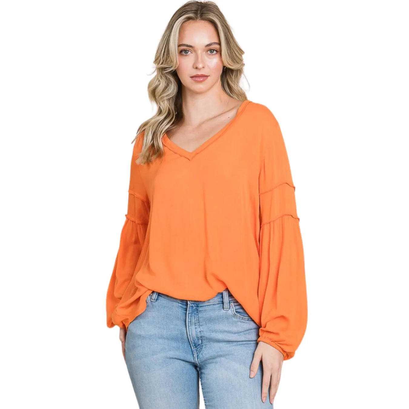 Culture Code Blue Bohemia Blouse Long Sleeve Top CWT1461