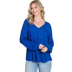 Culture Code Blue Bohemia Blouse Long Sleeve Top CWT1461