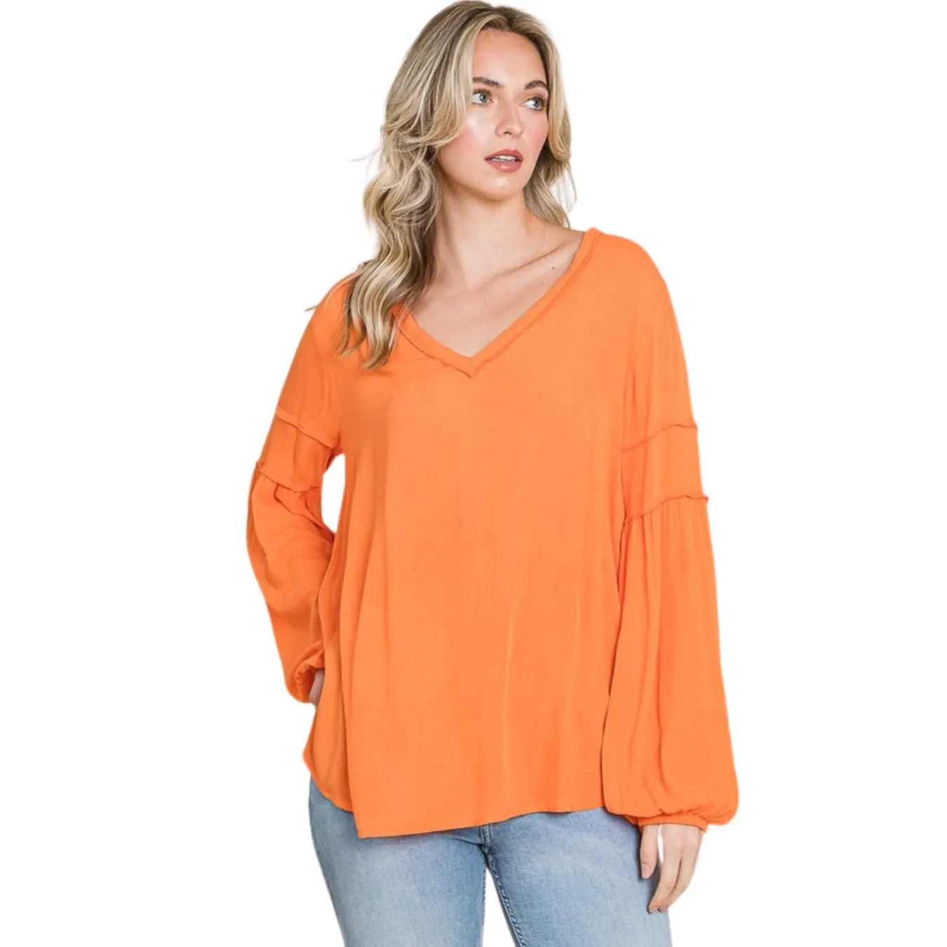 Culture Code Blue Bohemia Blouse Long Sleeve Top CWT1461