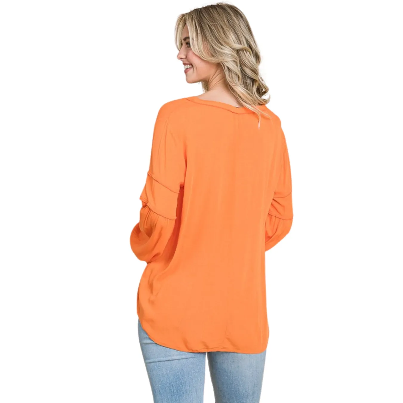 Culture Code Blue Bohemia Blouse Long Sleeve Top CWT1461