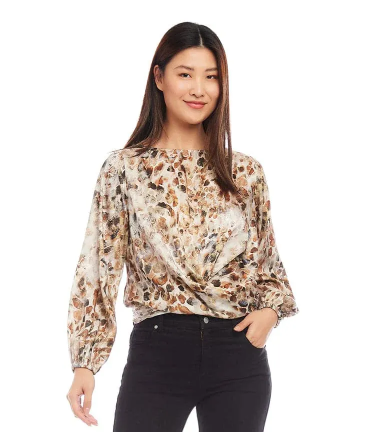 Dandy Girl Boatneck Top Print