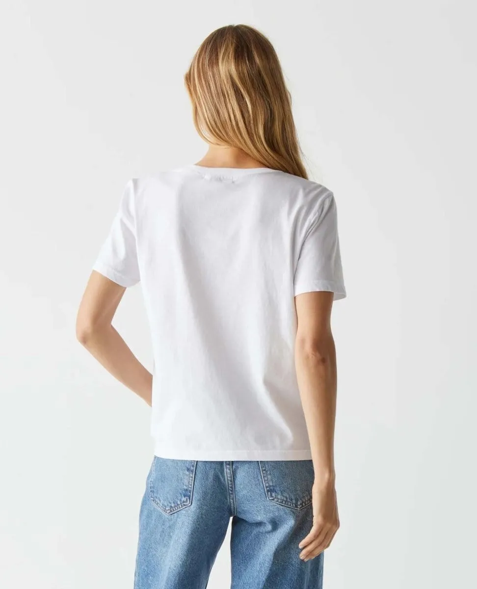 Daria Classic V-Neck Tee White
