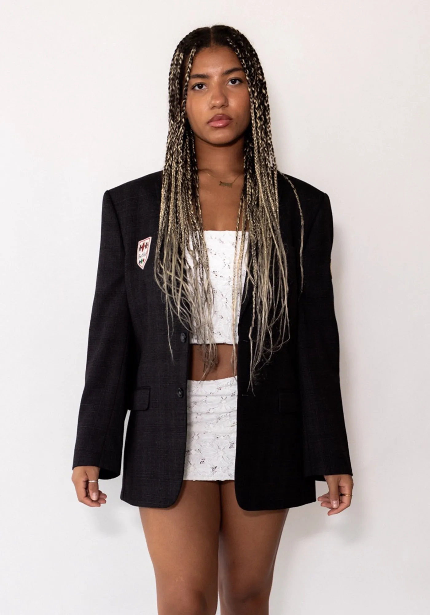 Dark Gray Plaid SID Blazer