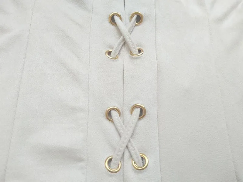 Deerskin Eyelet Strap Sexy Long Sleeve Dress Autumn and Winter Women