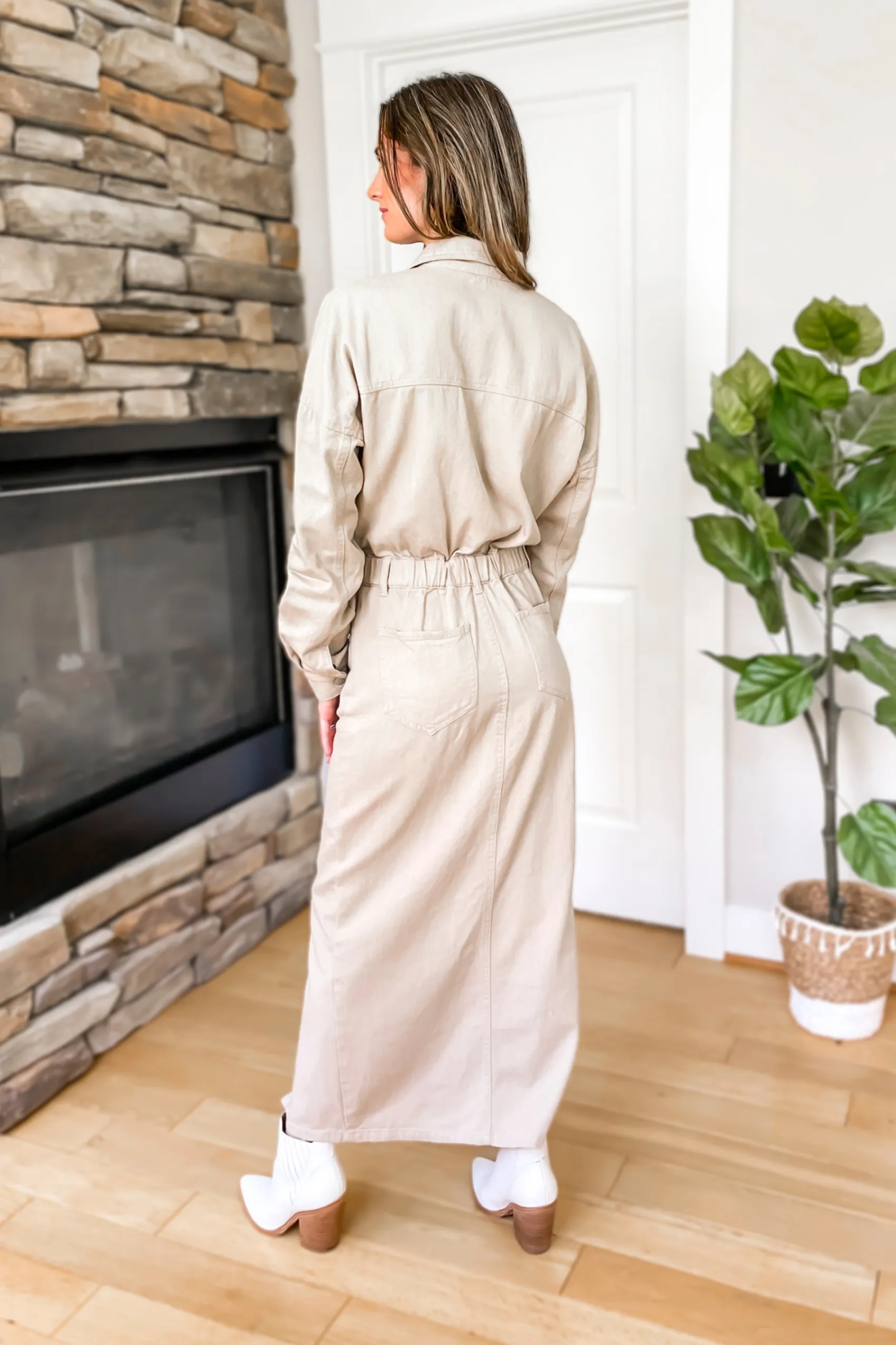 Denver Front Slit Denim Maxi Dress - SALE