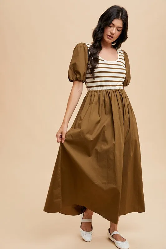 Dinora Balloon Sleeve Midi Dress