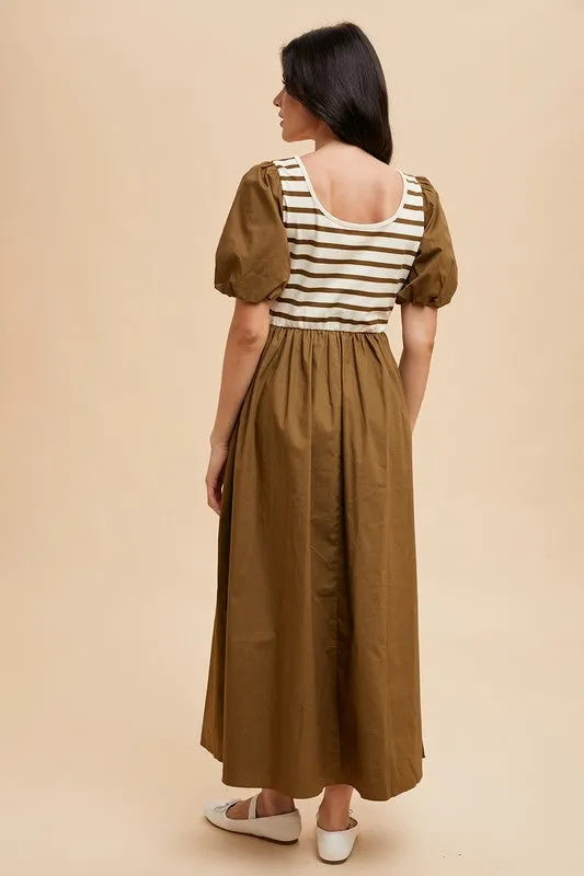 Dinora Balloon Sleeve Midi Dress
