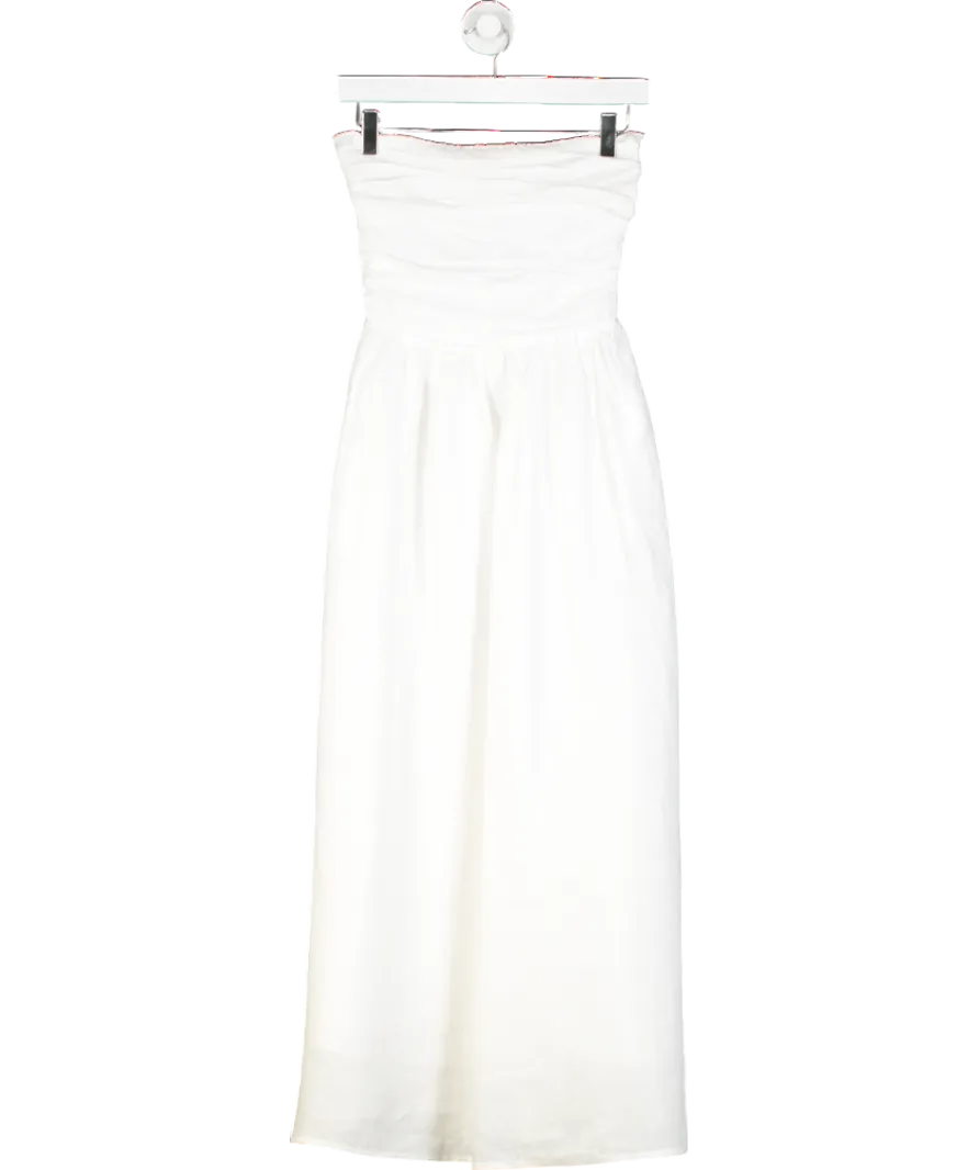 DISSH White Lexi Linen Midi Dress UK 6