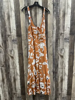 Dress Casual Maxi By Anthropologie In Tan & White, Size: L