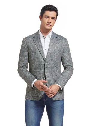 DUCHAMP CROSSHATCH PLAID KNIT SPORTCOAT