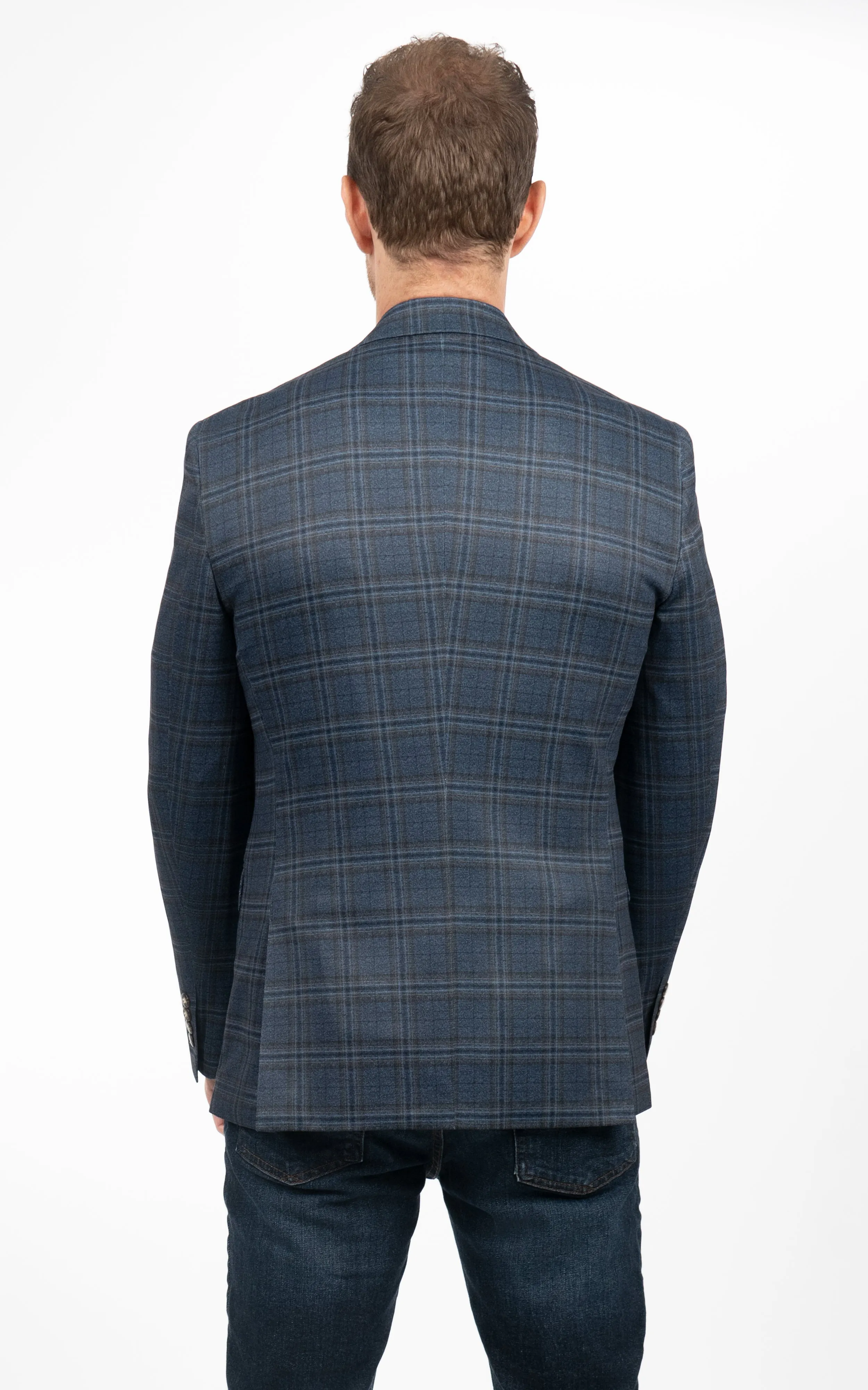 Duchamp London Brown Windowpane Sportcoat