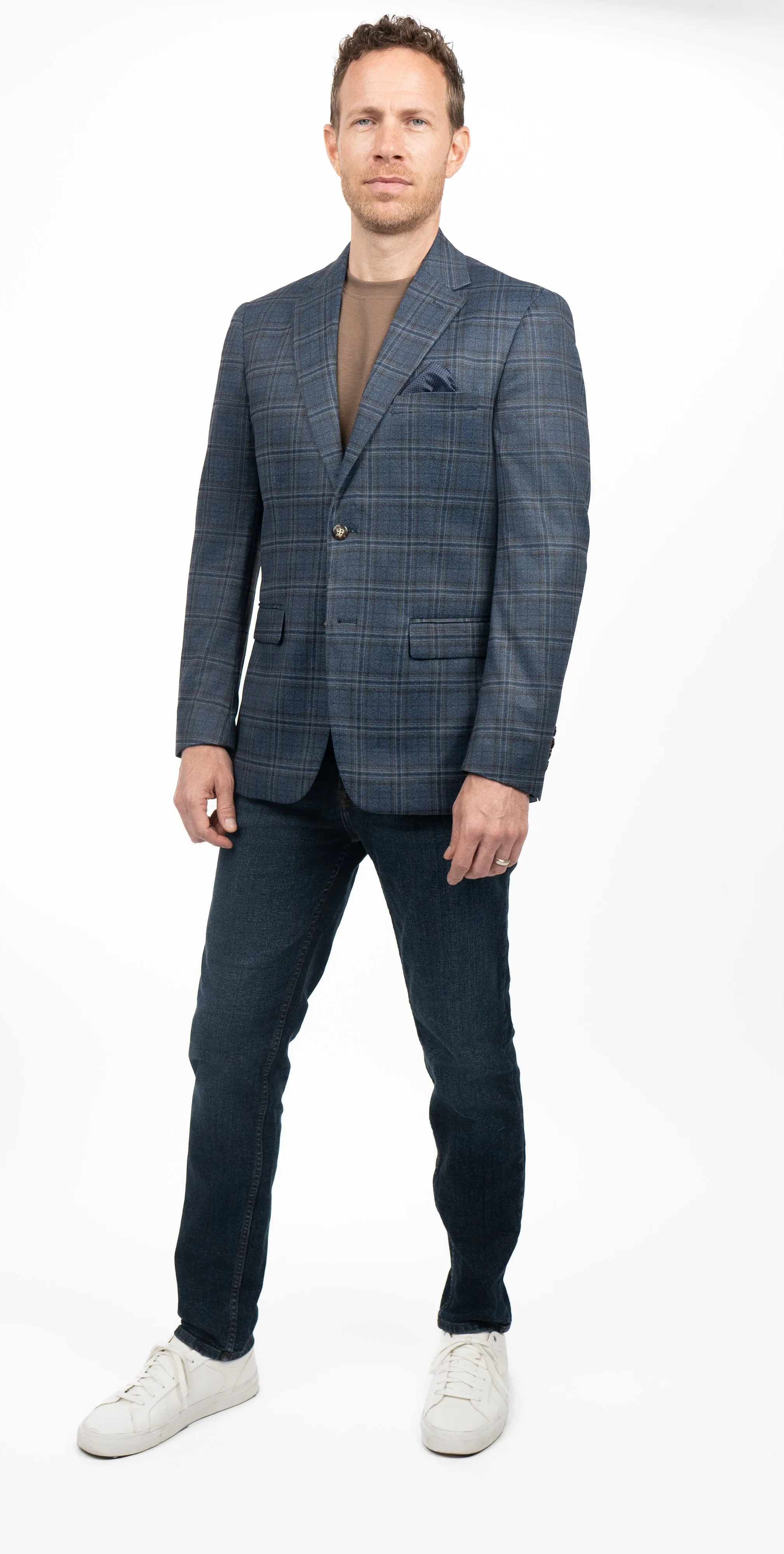 Duchamp London Brown Windowpane Sportcoat