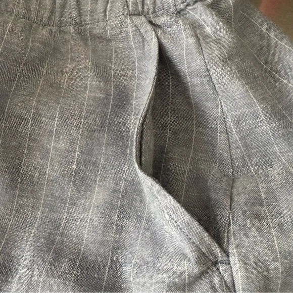 EILEEN FISHER Chambray Hemp Organic Cotton MIDI Skirt Relaxed Fit Effortless L