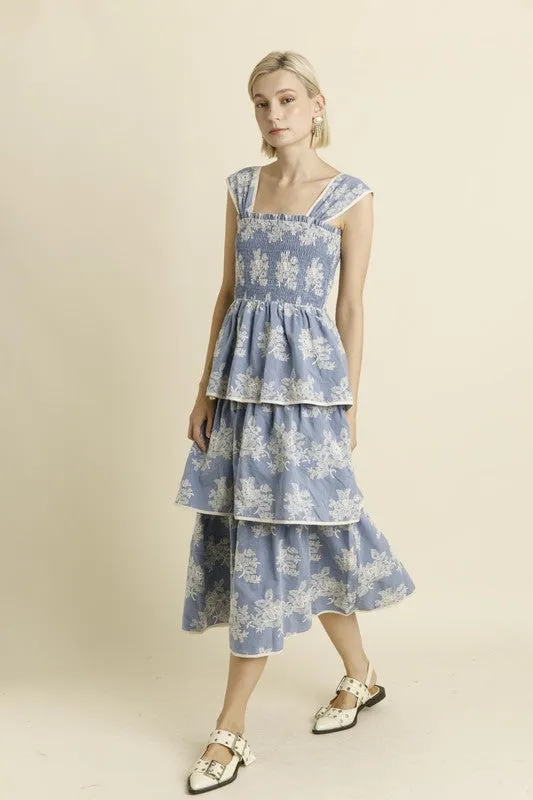 Embroidered Midi Dress