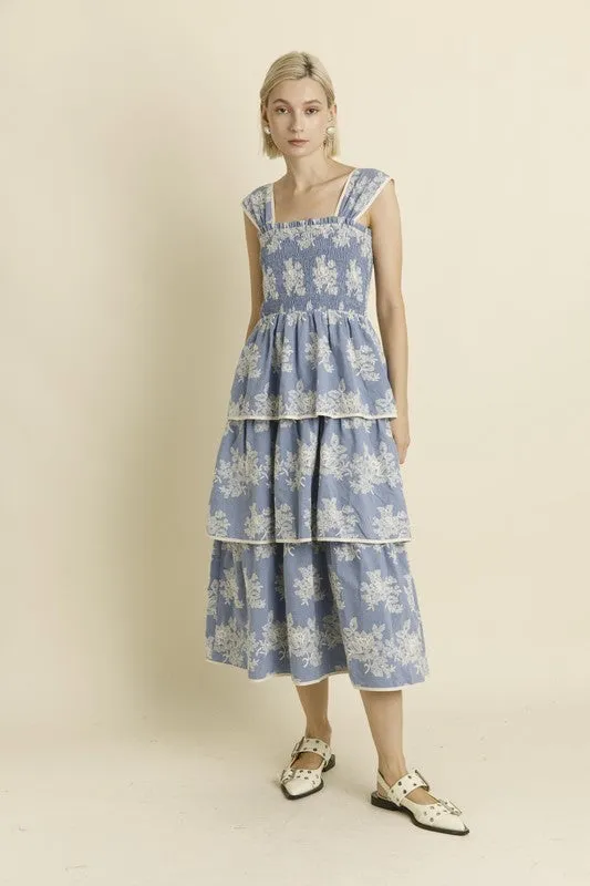 Embroidered Midi Dress