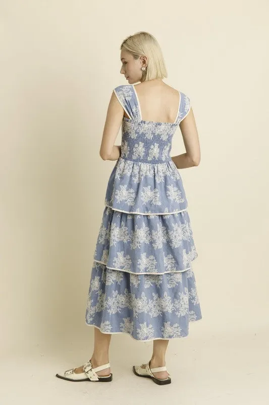 Embroidered Midi Dress
