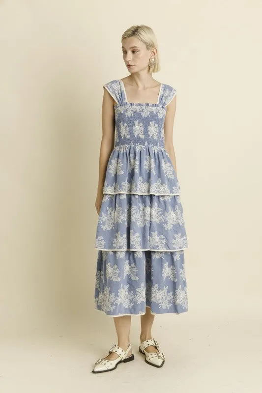 Embroidered Midi Dress