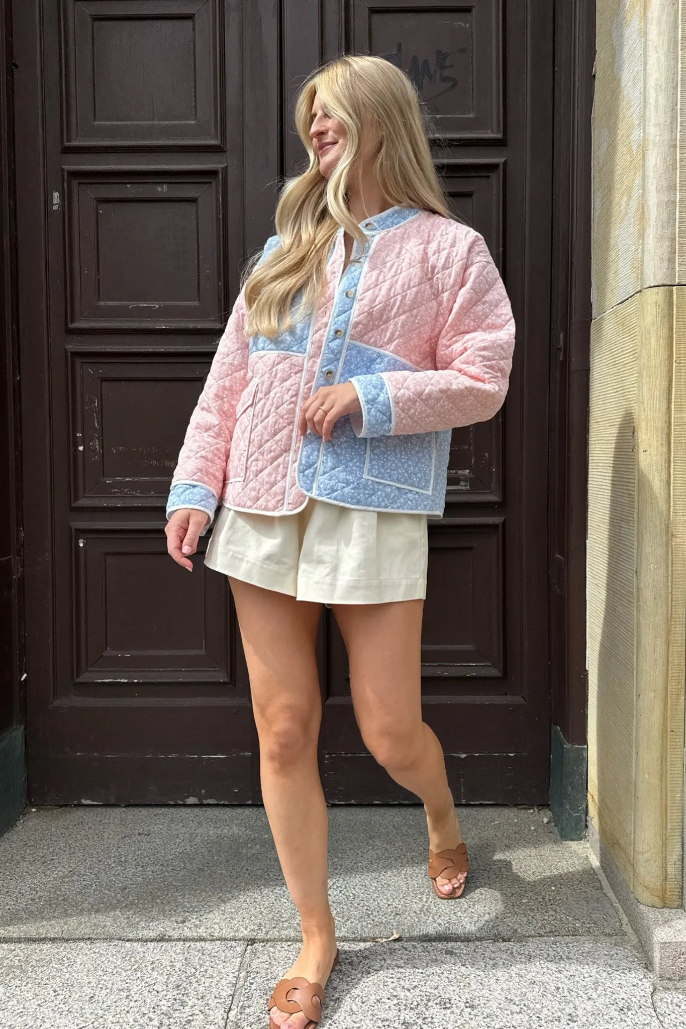 EmmyIC Quilted Jakke - Lyseblå Pink