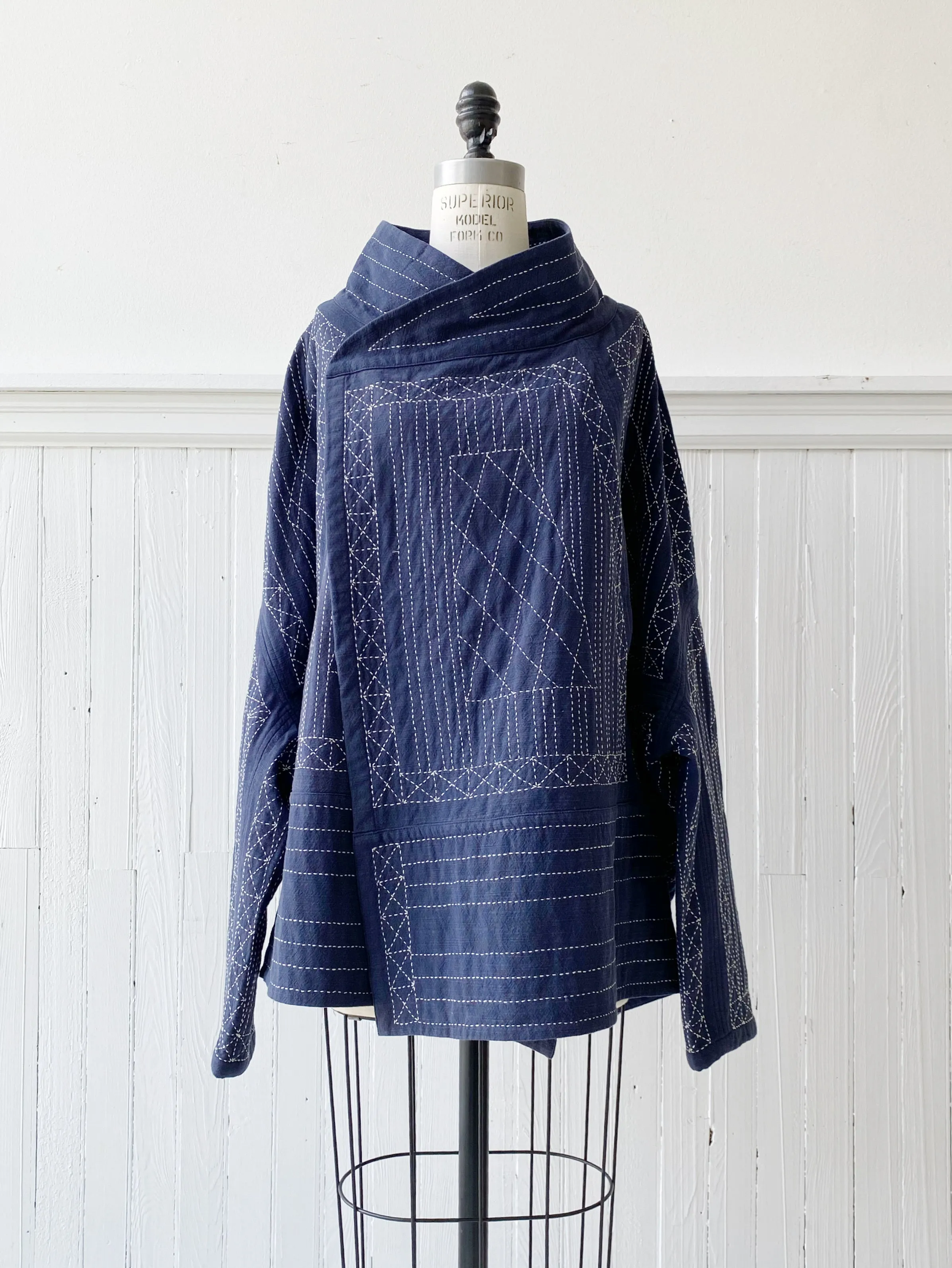 engineered kantha cocoon jacket