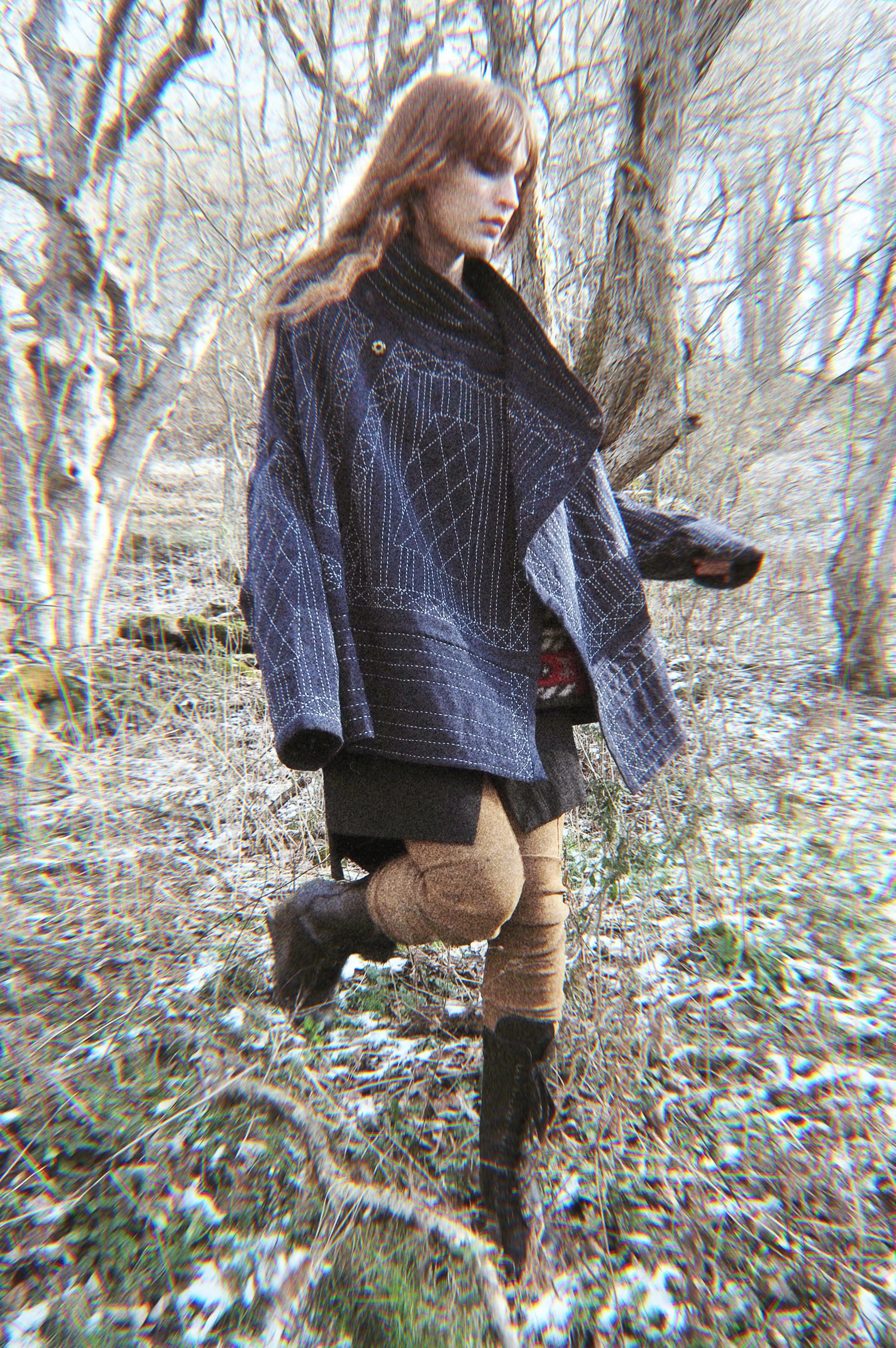 engineered kantha cocoon jacket