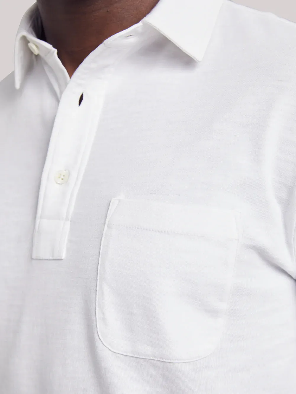 Faherty Mens Sunwashed Polo White