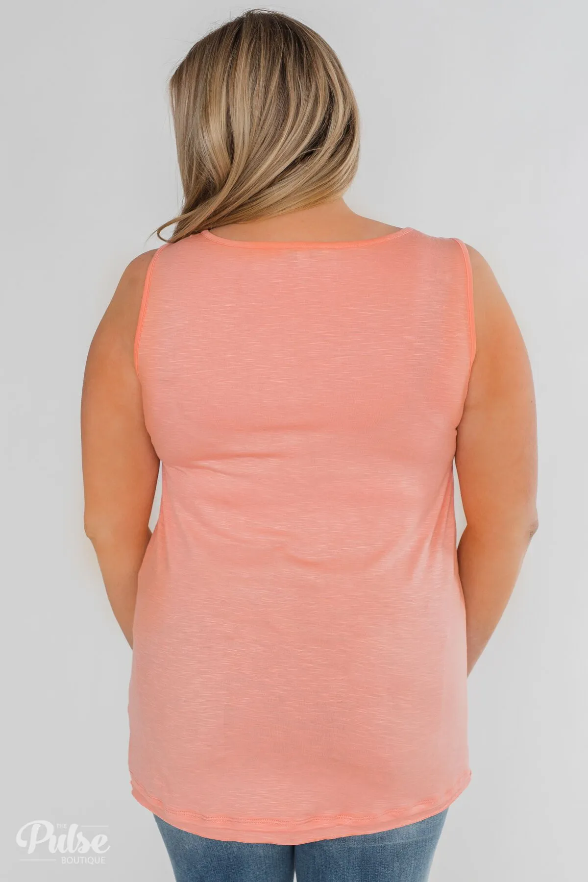 Fill My Days Lace Detailed Tank Top- Soft Coral
