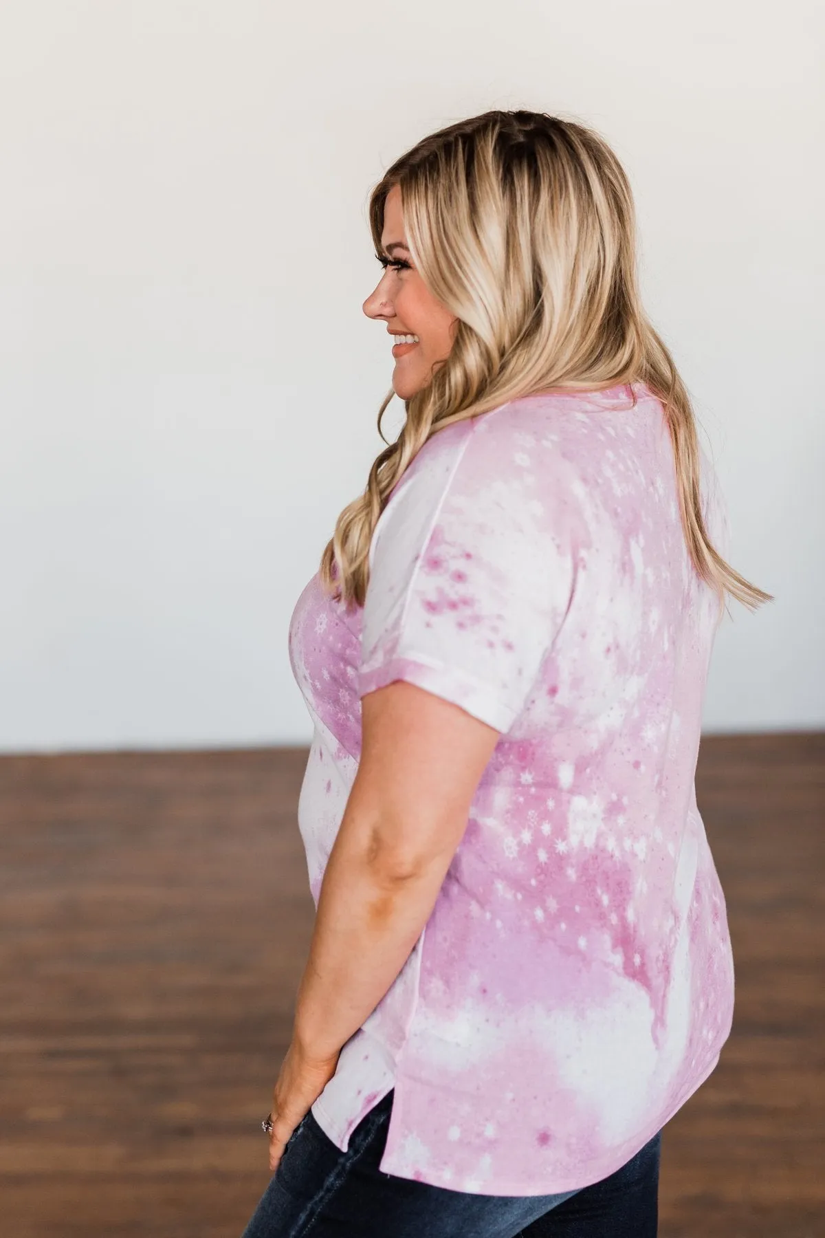 First Love Tie Dye V-Neck Top- Pink, Purple, Ivory