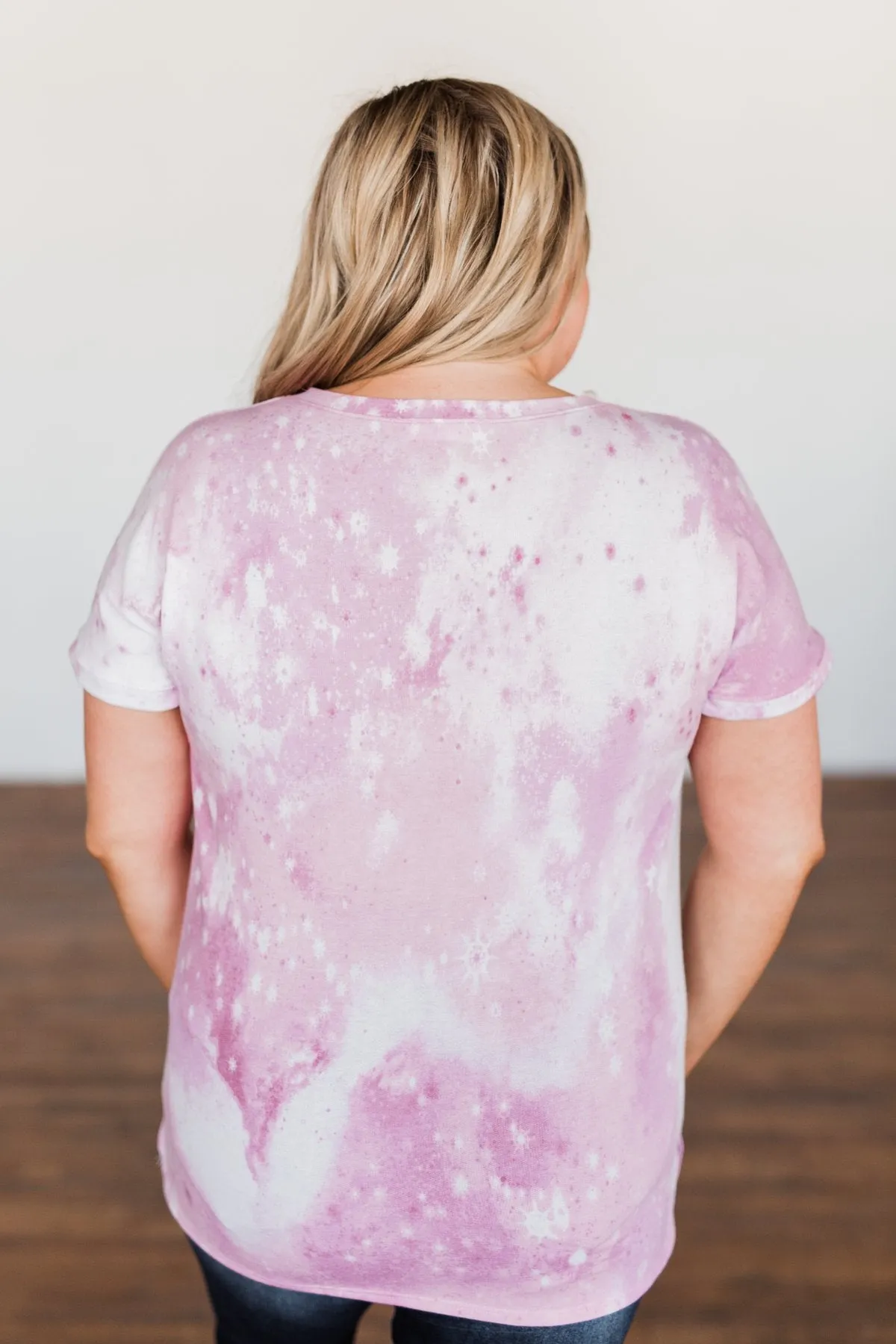 First Love Tie Dye V-Neck Top- Pink, Purple, Ivory
