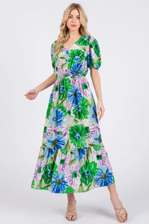 Floral Button-Up Maxi Dress