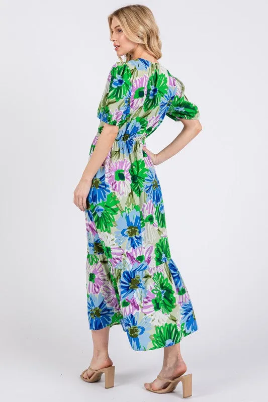 Floral Button-Up Maxi Dress