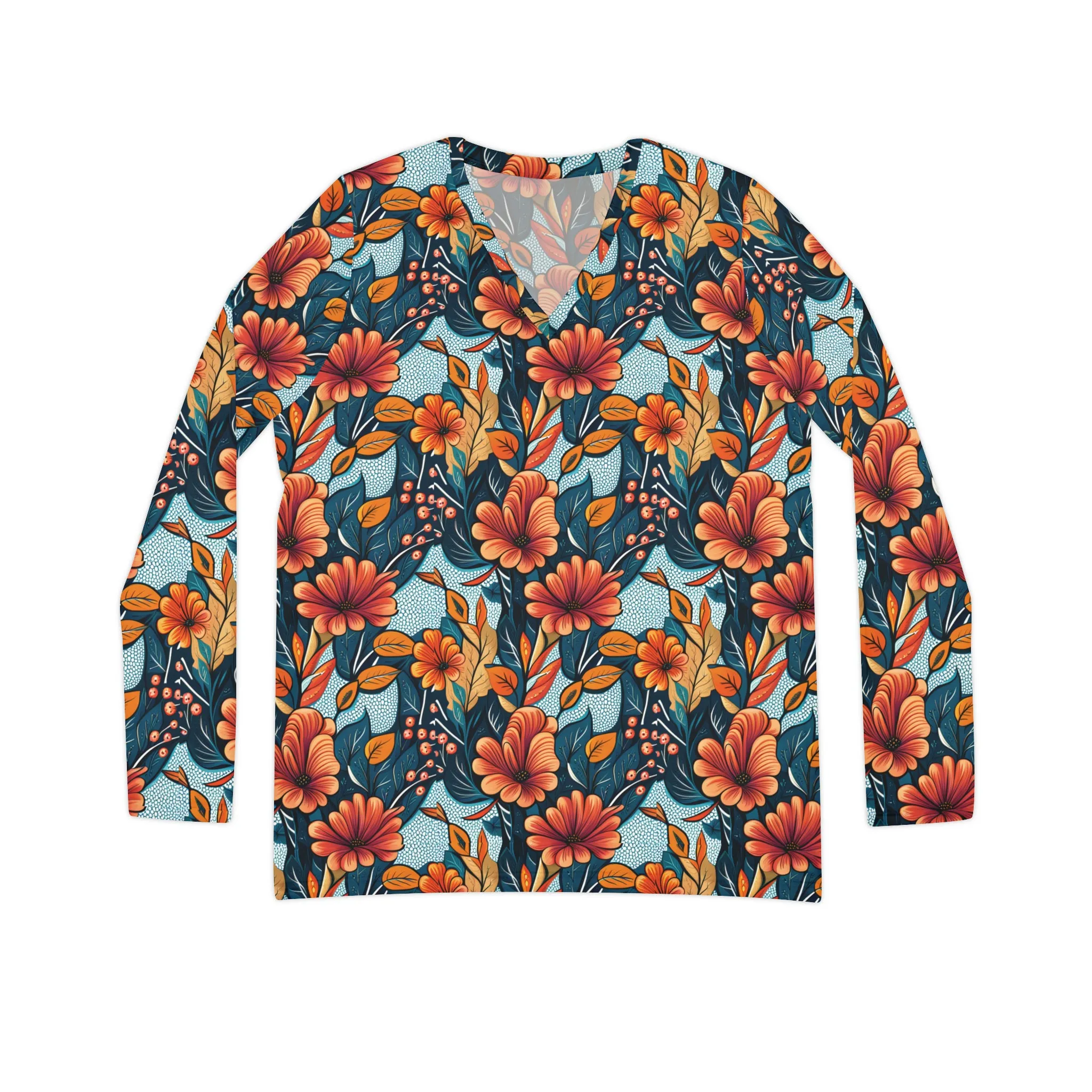 Floral Chutney Women's Long Sleeve V-neck Shirt