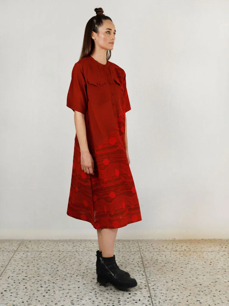 Fluid Red Pocket Dress