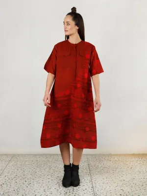 Fluid Red Pocket Dress