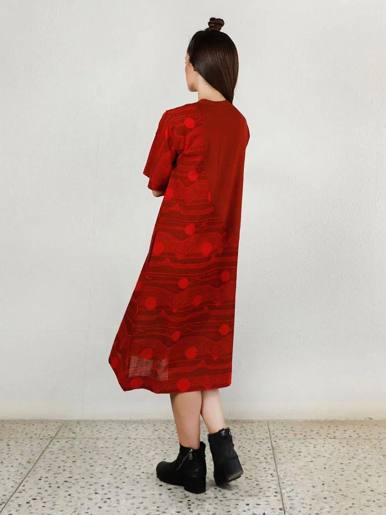 Fluid Red Pocket Dress