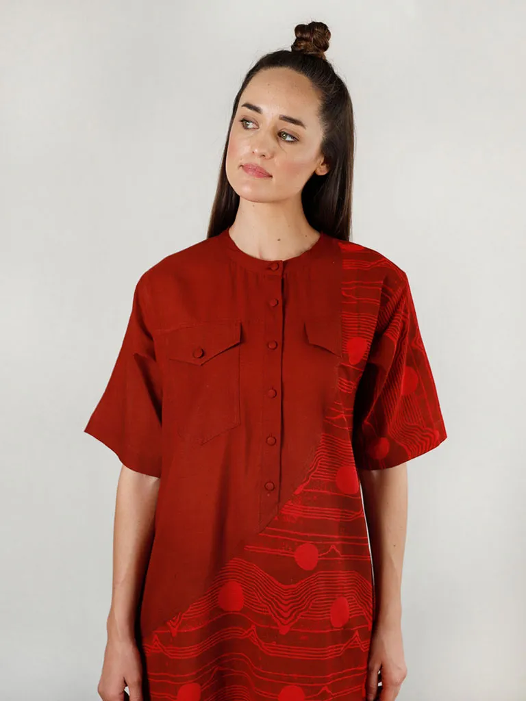 Fluid Red Pocket Dress