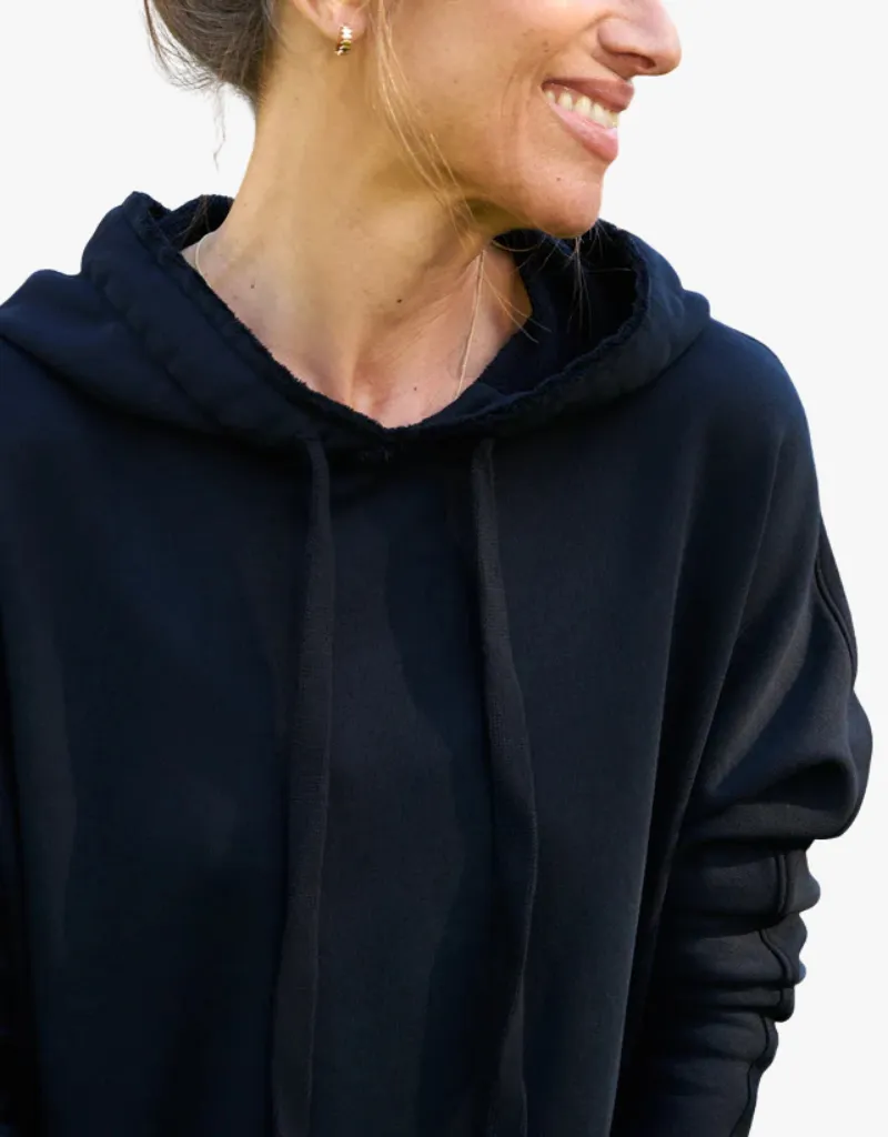 Frank & Eileen James Hooded Maxi Dress in British Royal Navy (Triple Fleece)