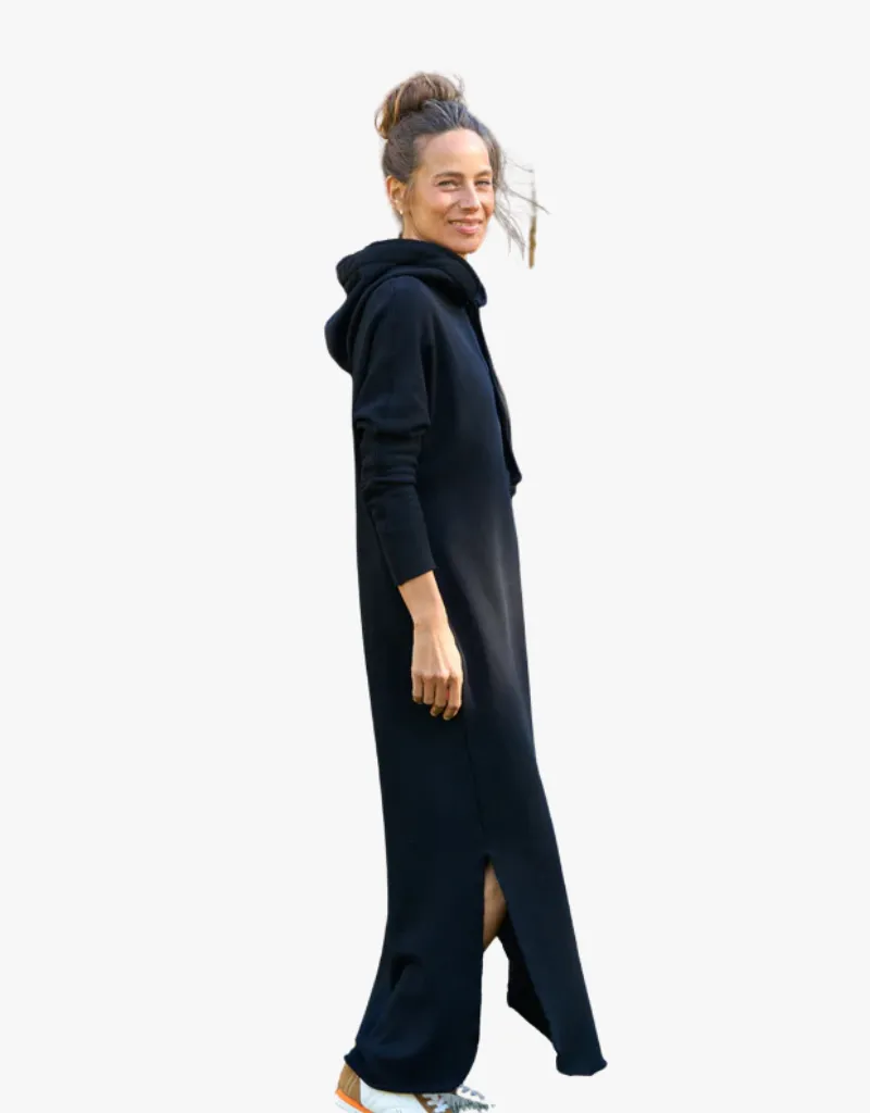 Frank & Eileen James Hooded Maxi Dress in British Royal Navy (Triple Fleece)