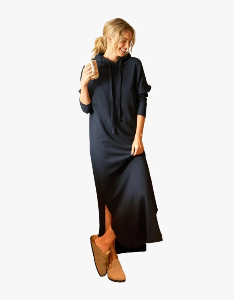 Frank & Eileen James Hooded Maxi Dress in British Royal Navy (Triple Fleece)