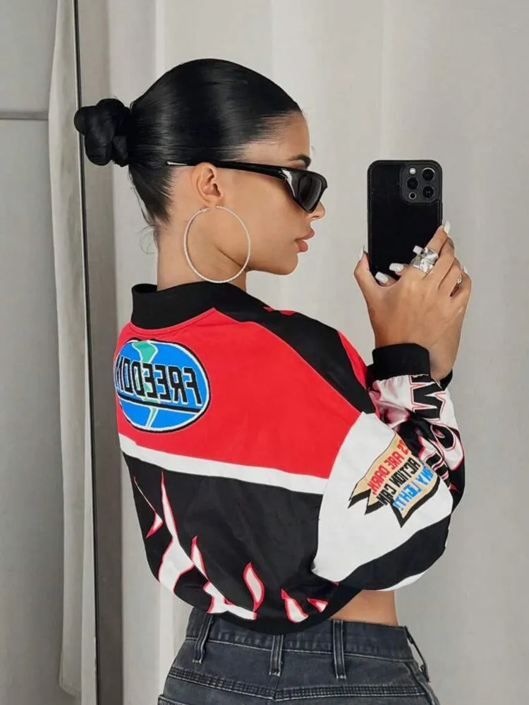 Freedom Color Block Cropped Jacket