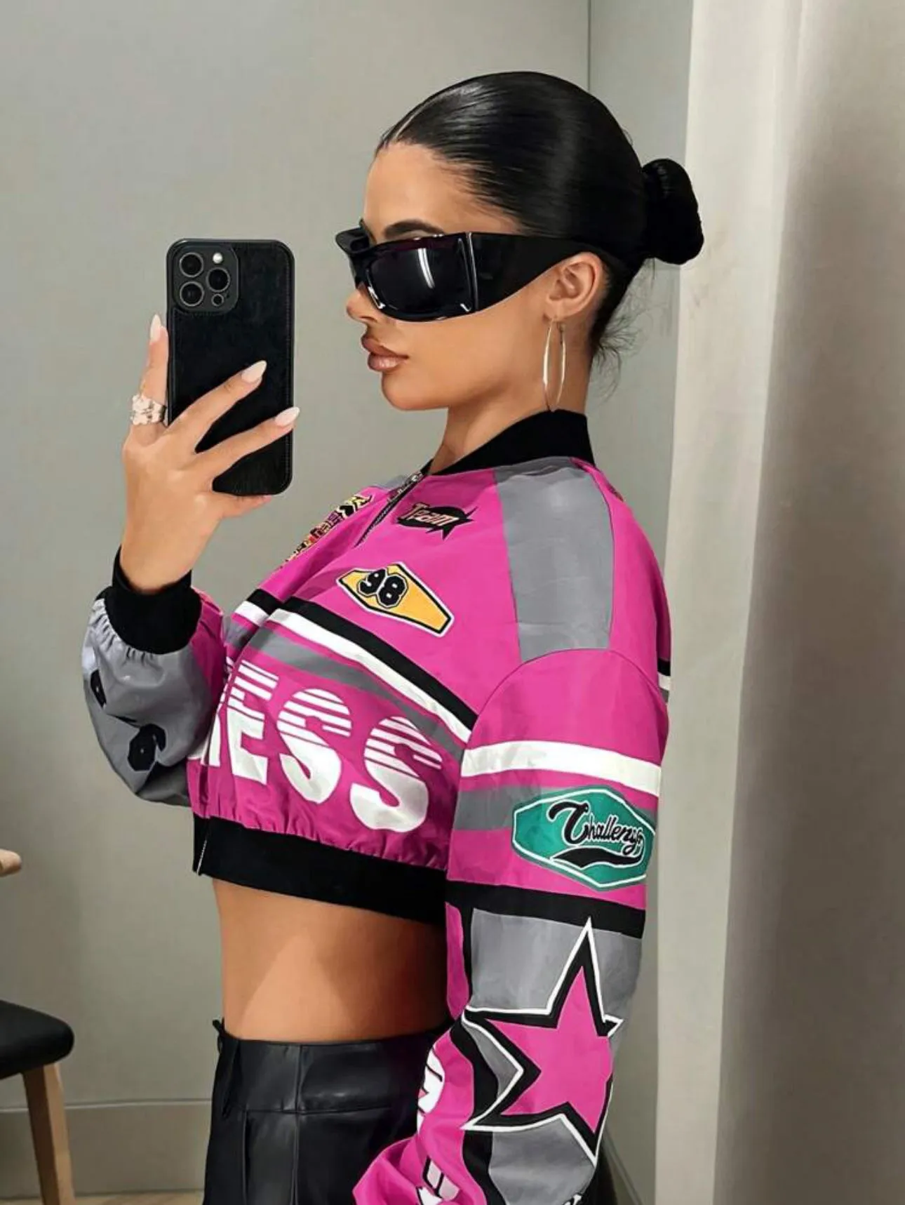 Freedom Color Block Cropped Jacket