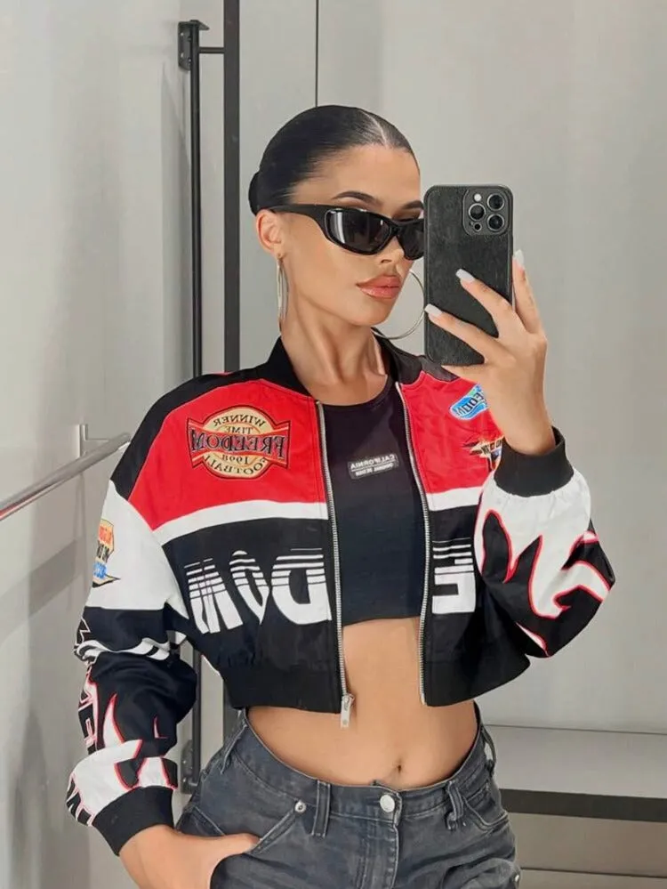 Freedom Color Block Cropped Jacket