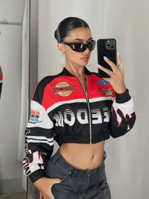 Freedom Color Block Cropped Jacket