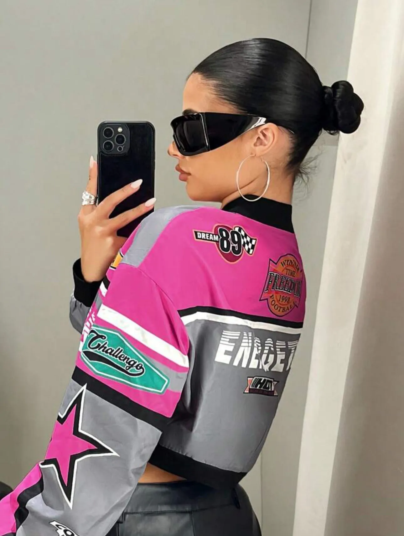 Freedom Color Block Cropped Jacket