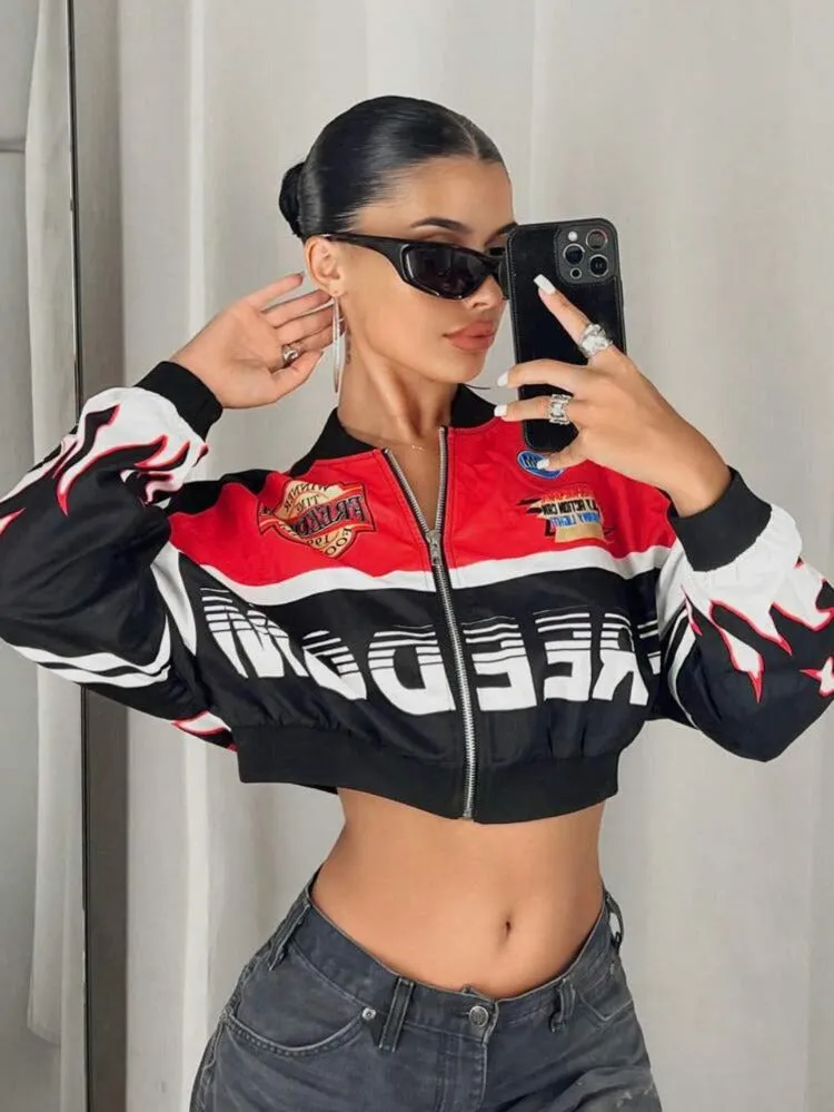 Freedom Color Block Cropped Jacket