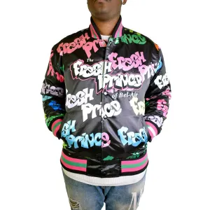 FRESH PRINCE GRAFFITI SATIN JACKET (BLACK)