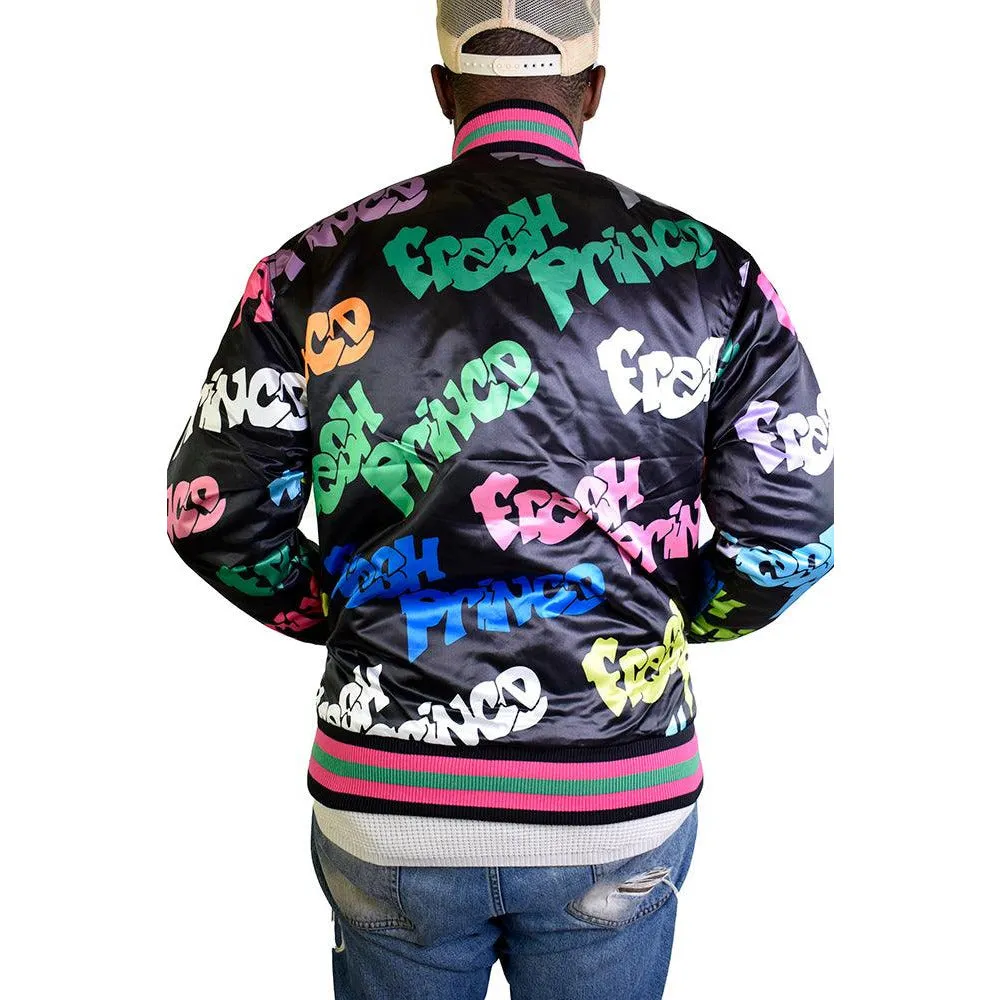 FRESH PRINCE GRAFFITI SATIN JACKET (BLACK)