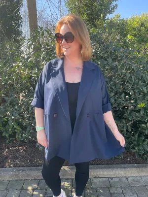 Gabby Short Trench Coat | Navy