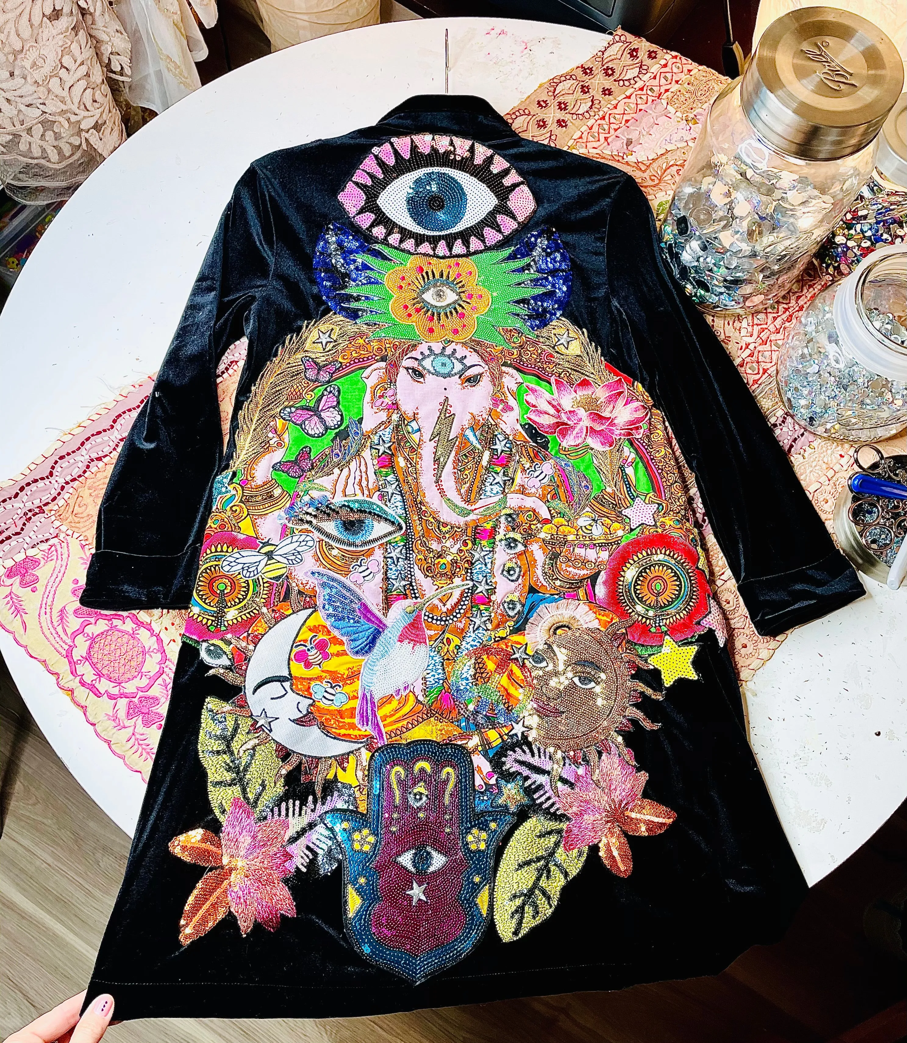 Ganesh Dawn Light velvet Jacket/ long blazer